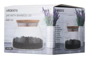 Jar ARDESTO Fresh Classic 500 ml, glass, bamboo AR1350BC