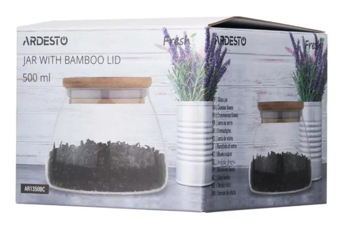 Jar ARDESTO Fresh Classic 500 ml, glass, bamboo AR1350BC