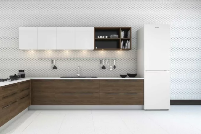 Ref ARDESTO with bottom freezer, 180×54.5×63, ref-172L, freez.-87L, 2doors, A+, NF, fresh zone, white
