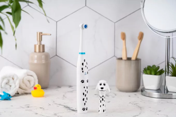Ardesto toothbrush electric ETB-003DOG, for kids, 8.8th. fluct/min, nozzle-3, IPX6, white
