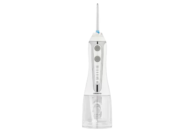 Іригатор ARDESTO портативний, чаша 300 мл, Li-ion акум. в компл., чохол, 7 насадок, білий