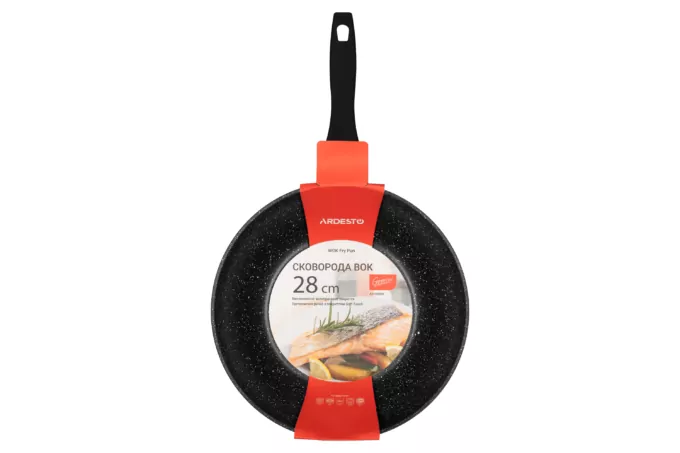 Сковорода ВОК Ardesto Gemini Anzio, 28см, алюміній, чорний