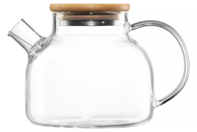 ARDESTO Заварник Midori, 600мл, боросилікатне скло, бамбук, прозорий