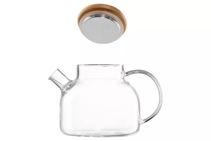 ARDESTO Заварник Midori, 600мл, боросилікатне скло, бамбук, прозорий