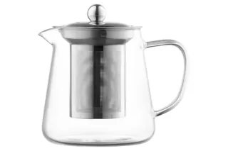 Ardesto Teapot Gemini Milano, 550ml, borosilicate glass, stainless steel, transparent