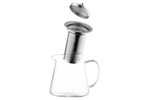 Ardesto Teapot Gemini Milano, 750ml, borosilicate glass, stainless steel, transparent