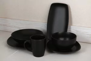 Ardesto Dinner plate Molize, 27х27cm, ceramics, square, black