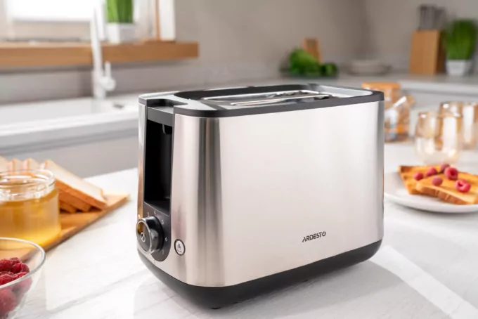 Тостер Ardesto Steel Collection 800Вт, металл/пластик, серебристый-черный