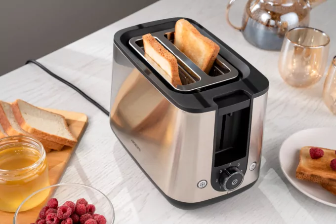 Тостер Ardesto Steel Collection 800Вт, металл/пластик, серебристый-черный