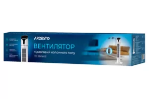 Вентилятор ARDESTO колонный, 90см, 50Вт, пульт ДУ, дисплей, черно-белый