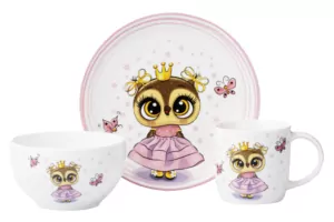Набор детской посуды ARDESTO Princess owl 3 пр., фарфор AR3453OS