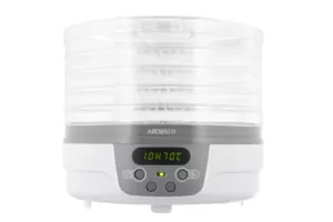 Сушарка для продуктів  Ardesto FDB-5321T, 250Вт, піддонів -5×3см, діаметр-32см, макс-70°С, таймер, електр. управління, пластик , білий