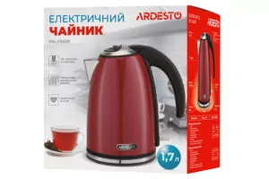 Электрочайник Ardesto 1.7л, Strix, металл, глянец красный