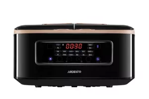 Ardesto multicooker, 900W, bowl-2х1.5l, electronic control, recipes book, 2 bowls, plastic, black