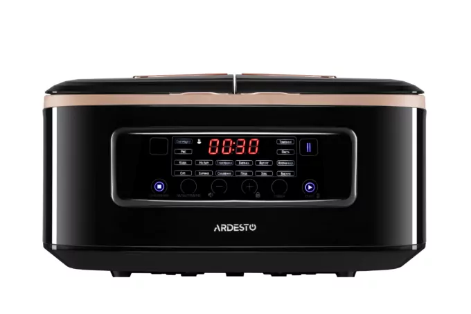 Ardesto multicooker, 900W, bowl-2х1.5l, electronic control, recipes book, 2 bowls, plastic, black