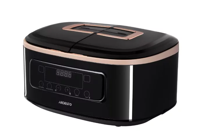 Ardesto multicooker, 900W, bowl-2х1.5l, electronic control, recipes book, 2 bowls, plastic, black