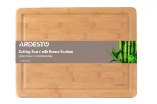 ARDESTO Дошка кухонна Midori з жолобом, 40*30*1.9 см, бамбук