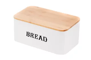 Bread bin ARDESTO Midori, metal/bamboo, white AR4230MW
