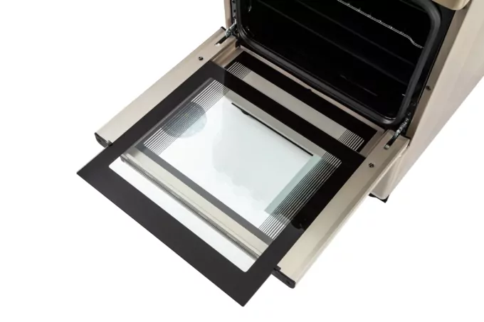 Плита ARDESTO комбі, 52л, 50×60см, конвекція, чавун, підсвічування, форсунки LPG (підключення газового балона), сріблястий