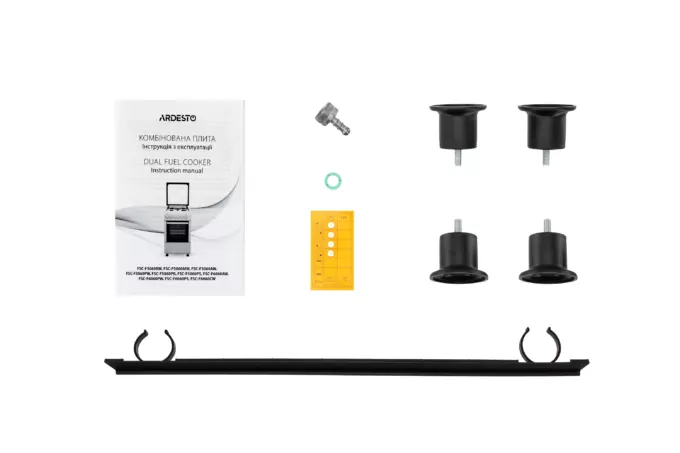 Плита ARDESTO комбі, 52л, 50×60см, конвекція, чавун, підсвічування, форсунки LPG (підключення газового балона), сріблястий