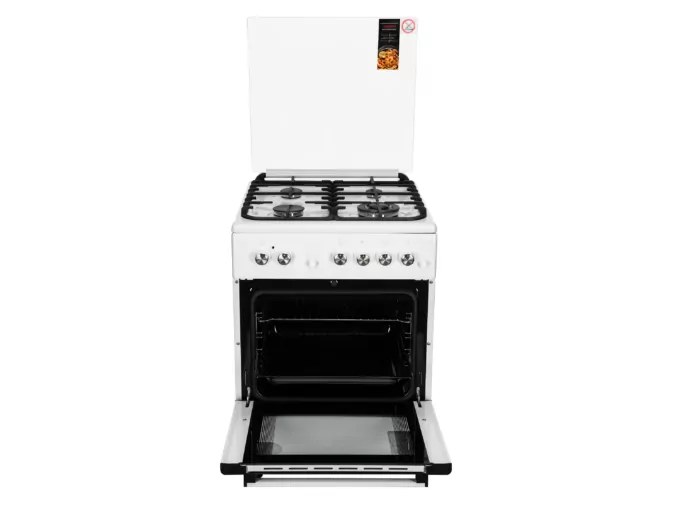 Плита ARDESTO комби, 64л, 60×60см, конвекция, чугун, подсветка, форсунки LPG (подключение газового баллона), съемные направляющие, белый