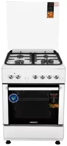 Плита ARDESTO комби, 64л, 60×60см, конвекция, чугун, подсветка, форсунки LPG (подключение газового баллона), съемные направляющие, белый