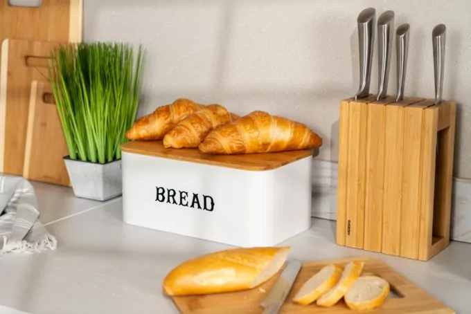 Хлебница ARDESTO Midori, металл/бамбук, белая AR4230MW