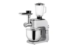 Кухонна машина Ardesto 1500Вт, чаша-метал, корпус-метал, насадок-10, сріблясто-сірий