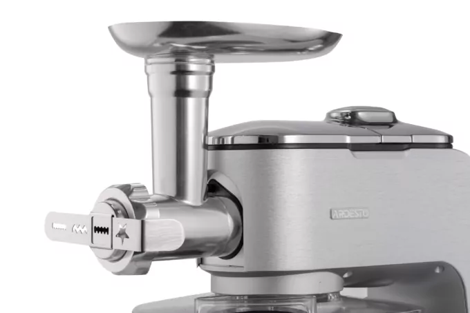 Кухонна машина Ardesto 1500Вт, чаша-метал, корпус-метал, насадок-10, сріблясто-сірий