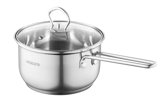 Ковш со стеклянной крышкой Ardesto Gemini Bari, 1.6л, нержавеющая сталь