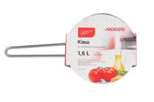 Ковш со стеклянной крышкой Ardesto Gemini Bari, 1.6л, нержавеющая сталь
