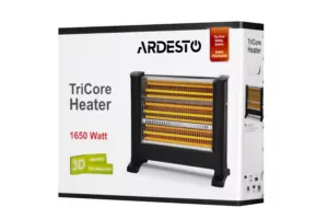 Infrared heater ARDESTO quartz, 15m2, 1650w, mechanical control, floorstanding, black