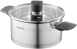Каструля зі скляною кришкою Ardesto Gemini Trento, 2.1л, нержавіюча сталь, бакеліт