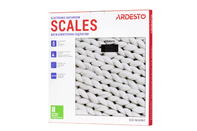 Ваги Ardesto підлогові Knit, 150кг, AAAx2 в комплекті, скло, багатокольорові