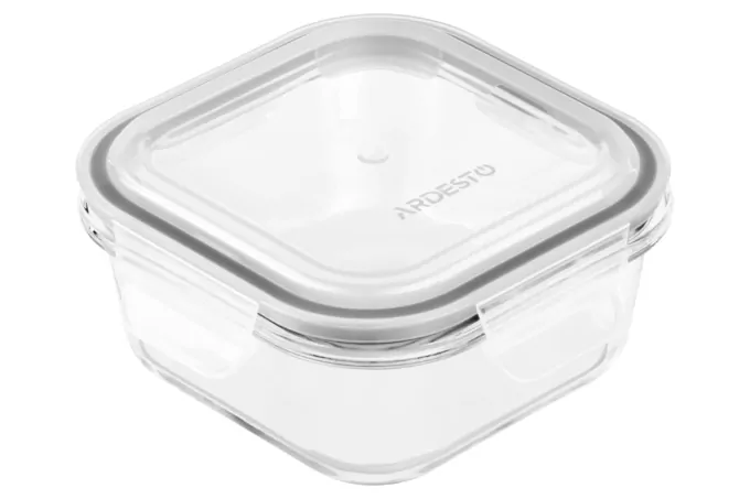 Контейнер для хранения пищевых продуктов Ardesto Gemini, 0.5л, боросиликатное стекло, пластик, квадратный, прозрачный