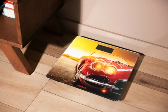 Весы ARDESTO напольные Car, 150кг, AAAx2 в компл, стекло, многоцветные