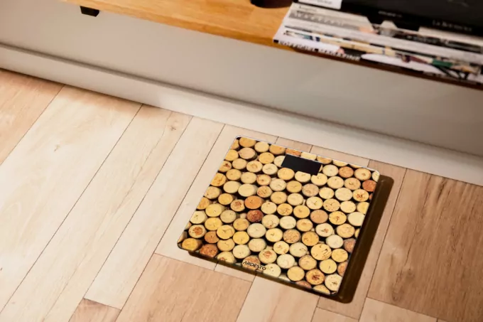 Scales ARDESTO for floor Cork, 150kg, AAAx2 included, glass, multi-colored