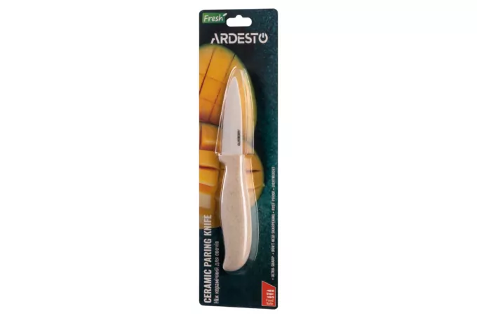 Ardesto Ceramic Paring Knife Fresh, 7.5cm, ceramics, plastic, beige