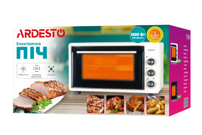 Electric oven ARDESTO, 50L, 1600W, mech., rotisserie, black