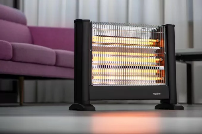 Infrared heater ARDESTO quartz, 15m2, 1650w, mechanical control, floorstanding, black