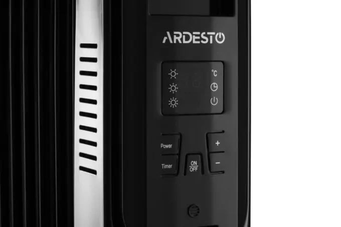 Масляный радиатор ARDESTO, 20м2, 2000Вт, электр. упр-ние, 9 секций, пульт ДУ, чёрный
