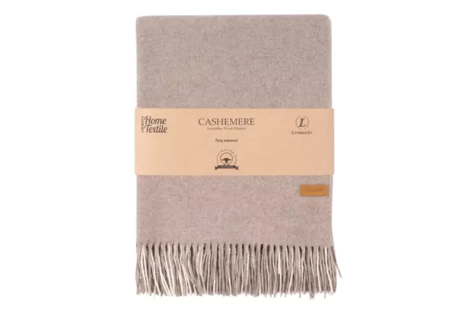 Ardesto Blanket Leonardo Moon, 140x200cm, 5% cashemere, 40% wool, 35% acrylic, 20% poly, beige