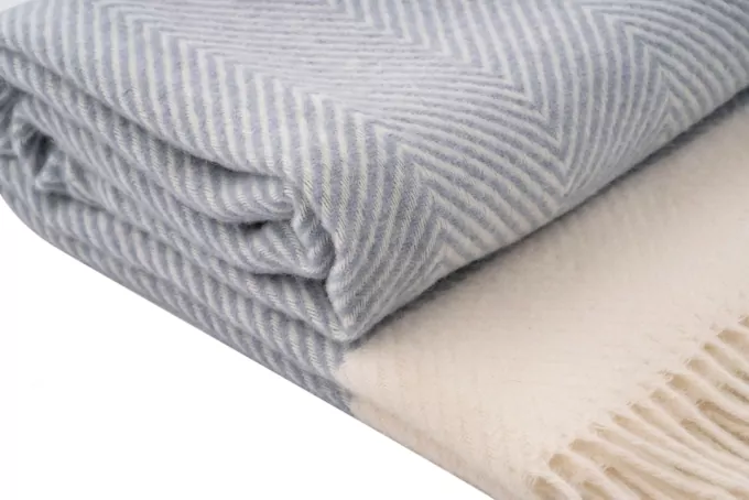 Плед ARDESTO Leonardo Bianco, 140×200см, 100% шерсть, голубой