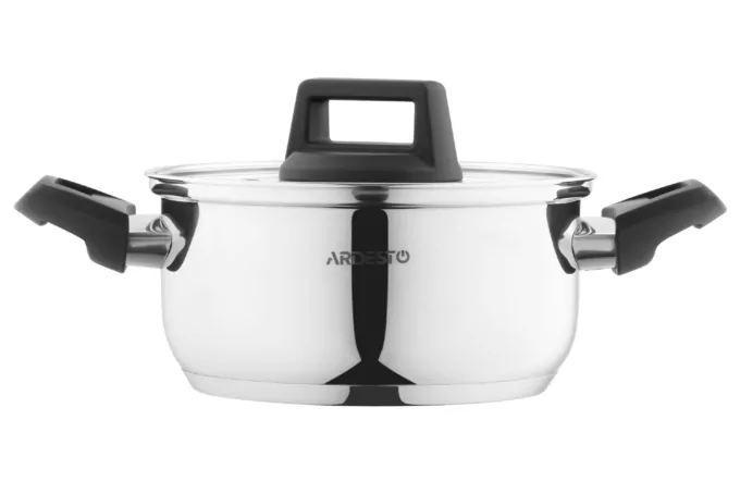 Каструля зі скляною кришкою Ardesto Gemini Piemonte, 2л, нержавіюча сталь, бакеліт