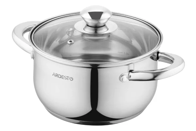 Ardesto Casserole with glass lid Gemini Gourmet Spoleto,, 2.3l, stainless steel