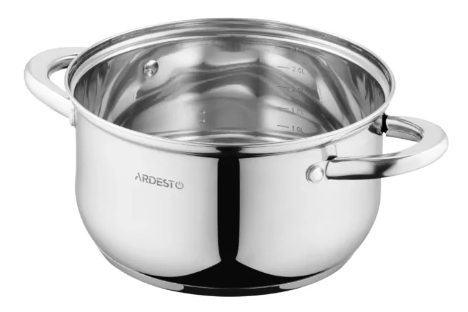 ARDESTO Кастрюля Gemini Gourmet, стеклянная крышка, 3.2 л, нержавеющая сталь