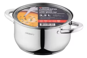 ARDESTO Кастрюля Gemini Gourmet, стеклянная крышка, 3.2 л, нержавеющая сталь