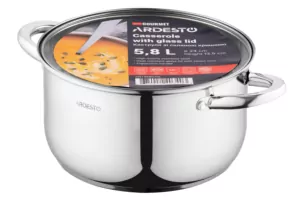 Ardesto Casserole with glass lid Gemini Gourmet Spoleto,, 5.8l, stainless steel