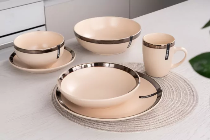 Тарілка супова ARDESTO Liguria Cream, 20см, кераміка, кремовий