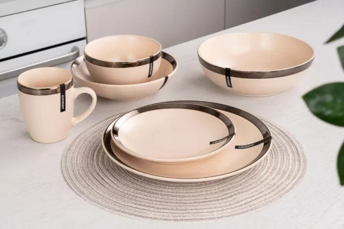 ARDESTO Dinner plate Liguria Cream, 26cm, ceramics, creamy